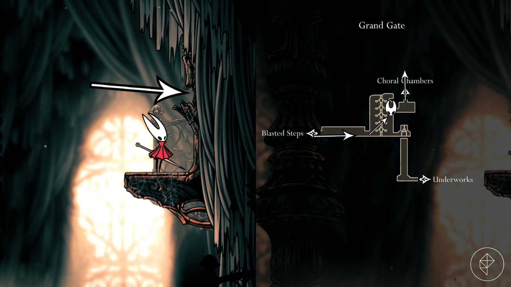O melhor caminho para o fabricante de máscaras na missão de laca líquida em Hollow Knight: Silksong.