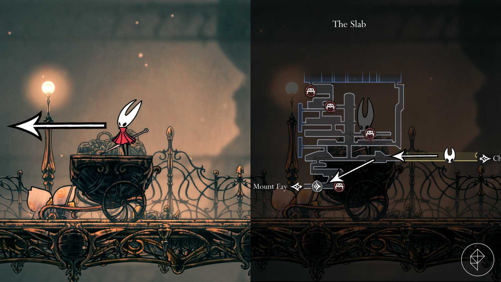 O melhor caminho para o fabricante de máscaras na missão de laca líquida em Hollow Knight: Silksong.