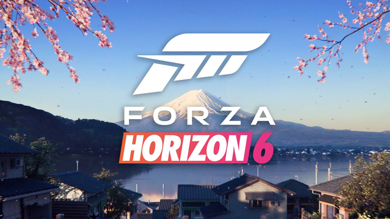 Logotipo de Forza Horizon 6 contra um fundo do Monte Fuji