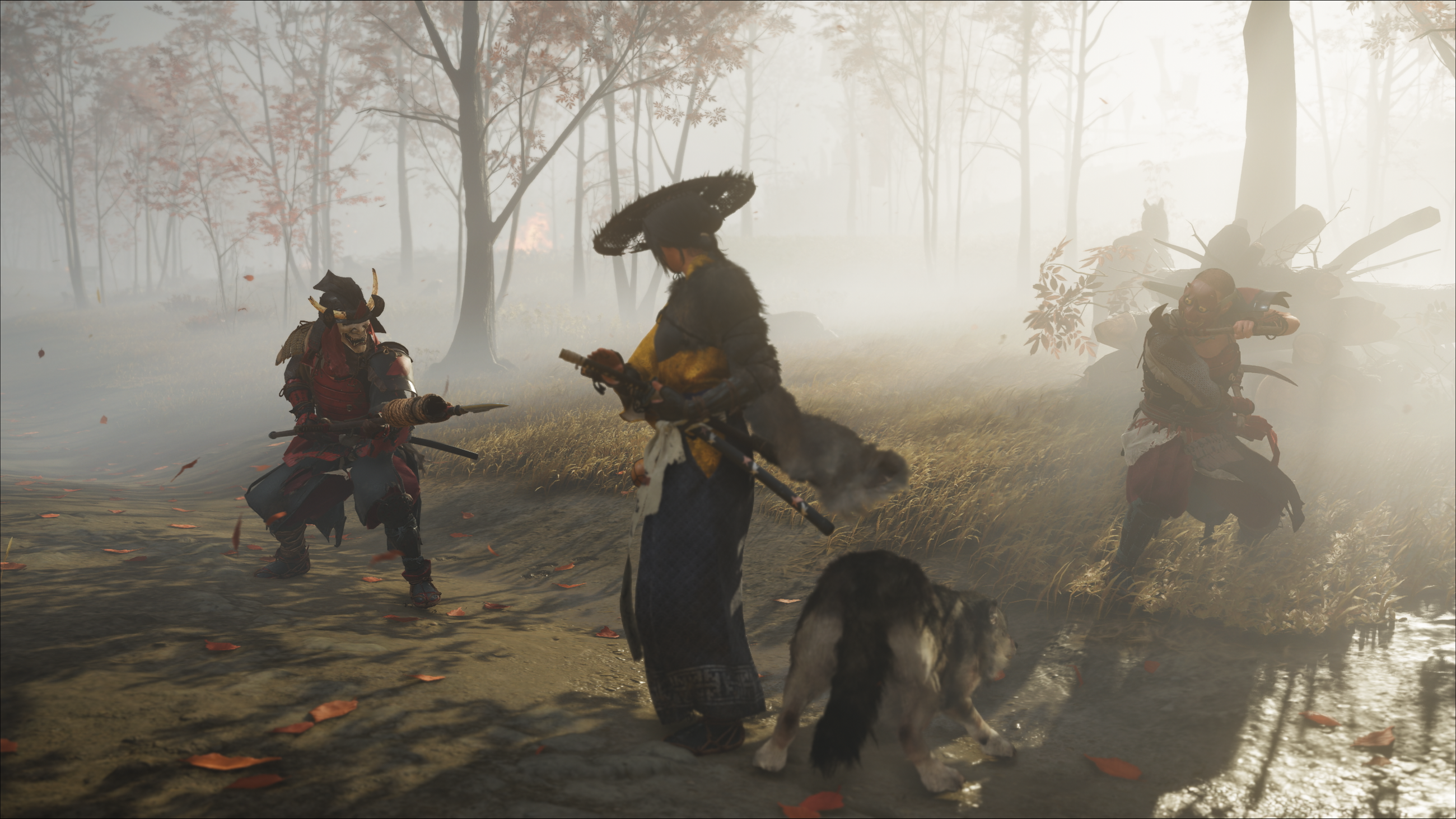 Atsu se destaca com os inimigos em fantasmas de Yotei.