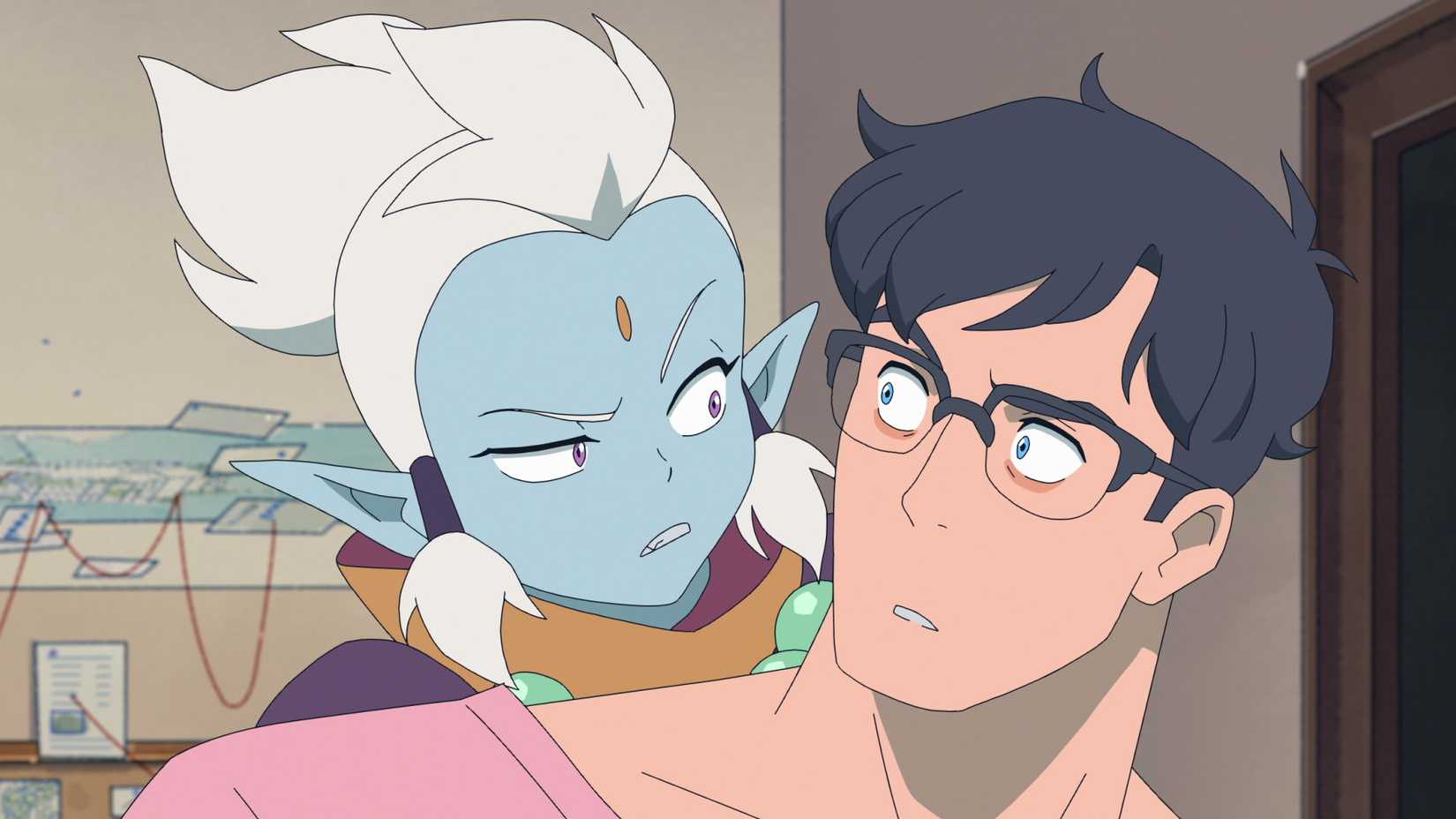 Senhor Mxyzptlk olha por cima do ombro de Clark Kent em minhas aventuras com o Super -Homem