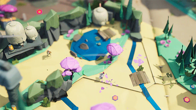 Hiro atravessando o notebook Hubworld, depois tiros dos locais em Hirogami.