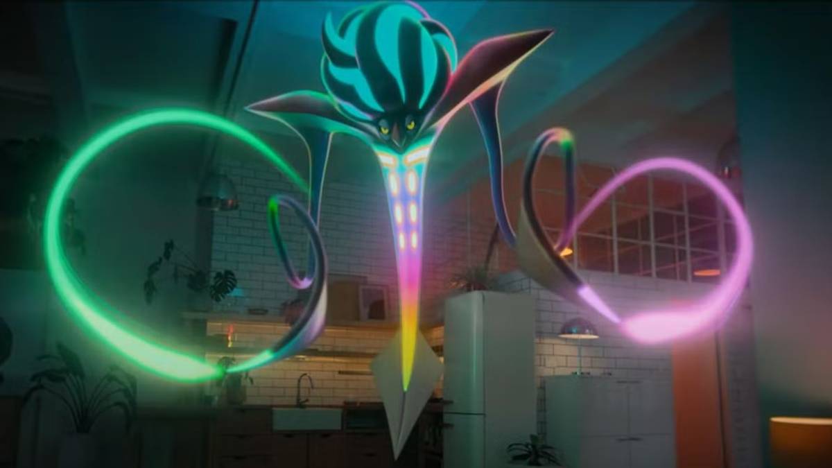 Um olhar ao vivo de Pokemon Legends: a nova evolução de Malamar de Za, que transforma a criatura pischic em um horror de Eldritch que pode hiponotizar cidades inteiras. É cor de arco -íris e pode ser mostrado flutuando ao lado de seus longos tentáculos.