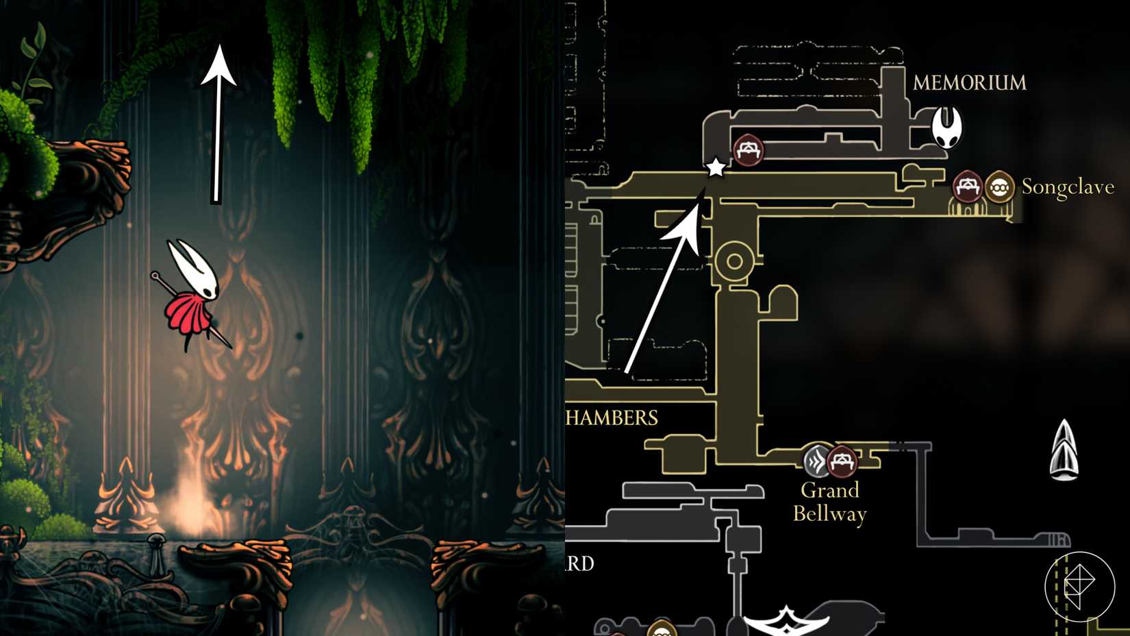 A entrada para Memorium em Hollow Knight: Silksong.