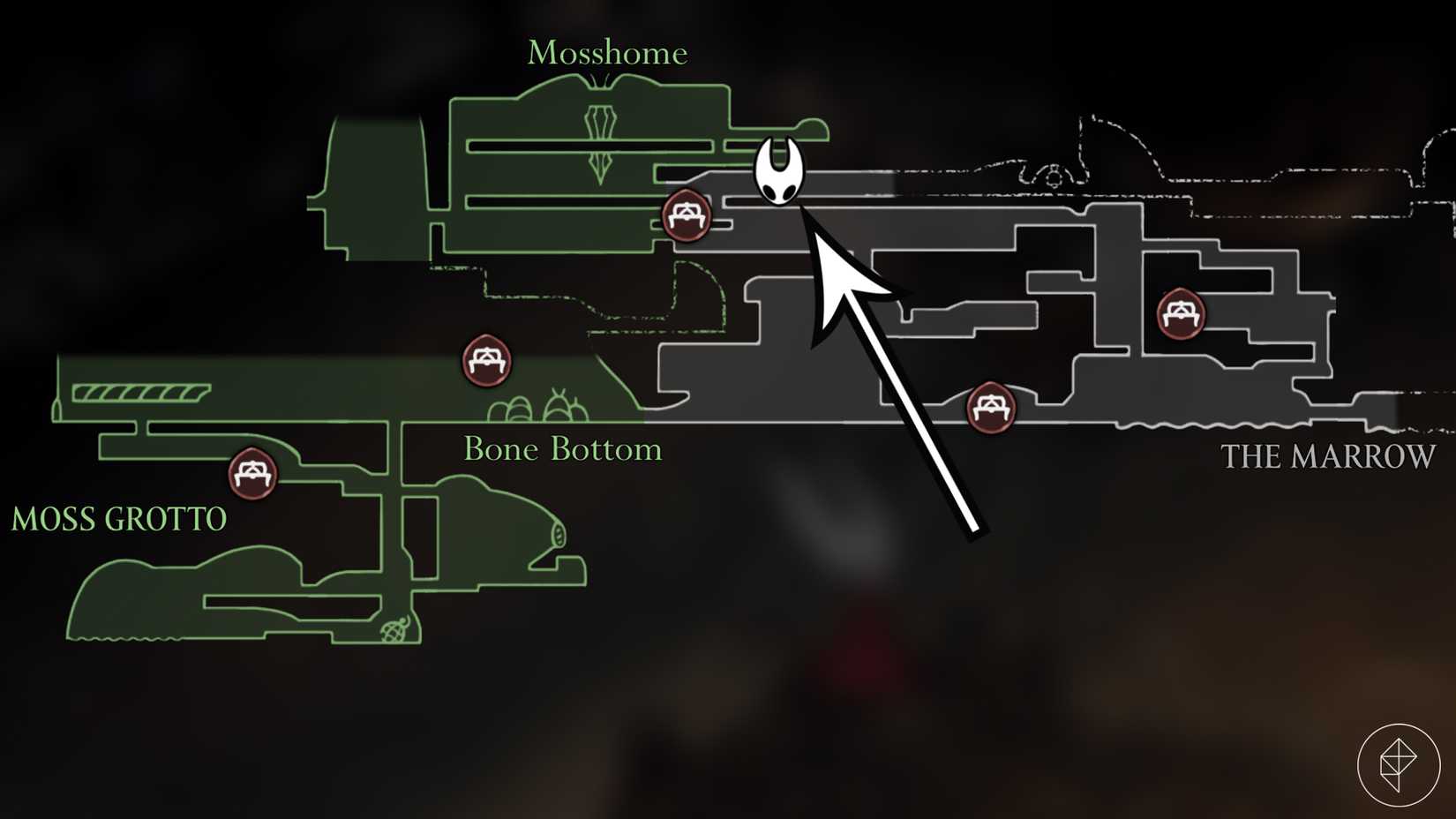 A localização do chefe do Bell Beast em Hollow Knight: Silksong.