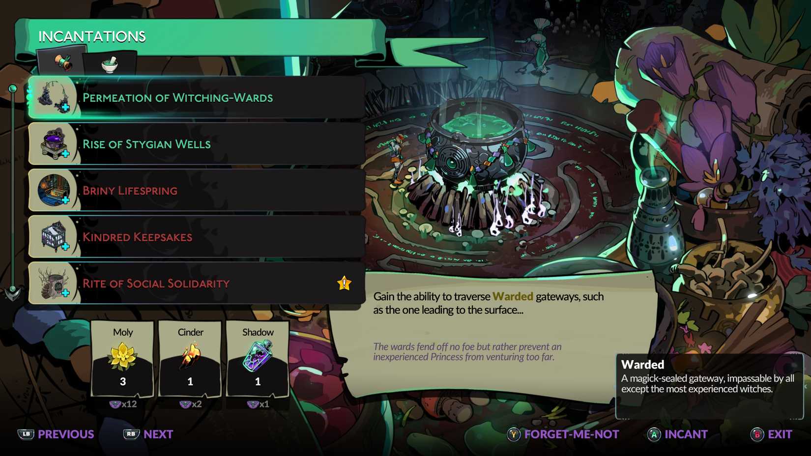 A permeação de Witching-Wlings in Hades 2.