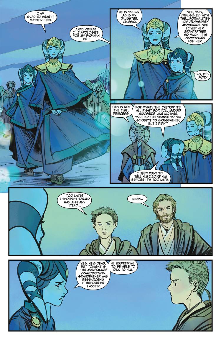 Um trecho cômico de Star Wars: Tales of the Nightlands de Cavan Scott. 