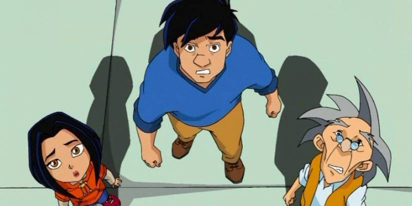 Jackie Chan ladeou por tio e jade enquanto eles olham para cima para uma ameaça terrível