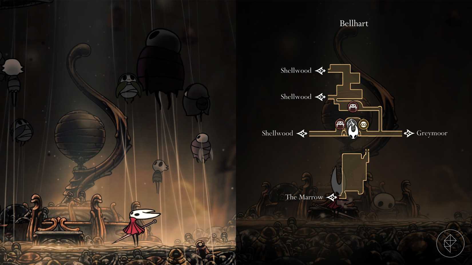 Hornet em pé em Bellhart, uma cidade cheia de peregrinos amaldiçoados.