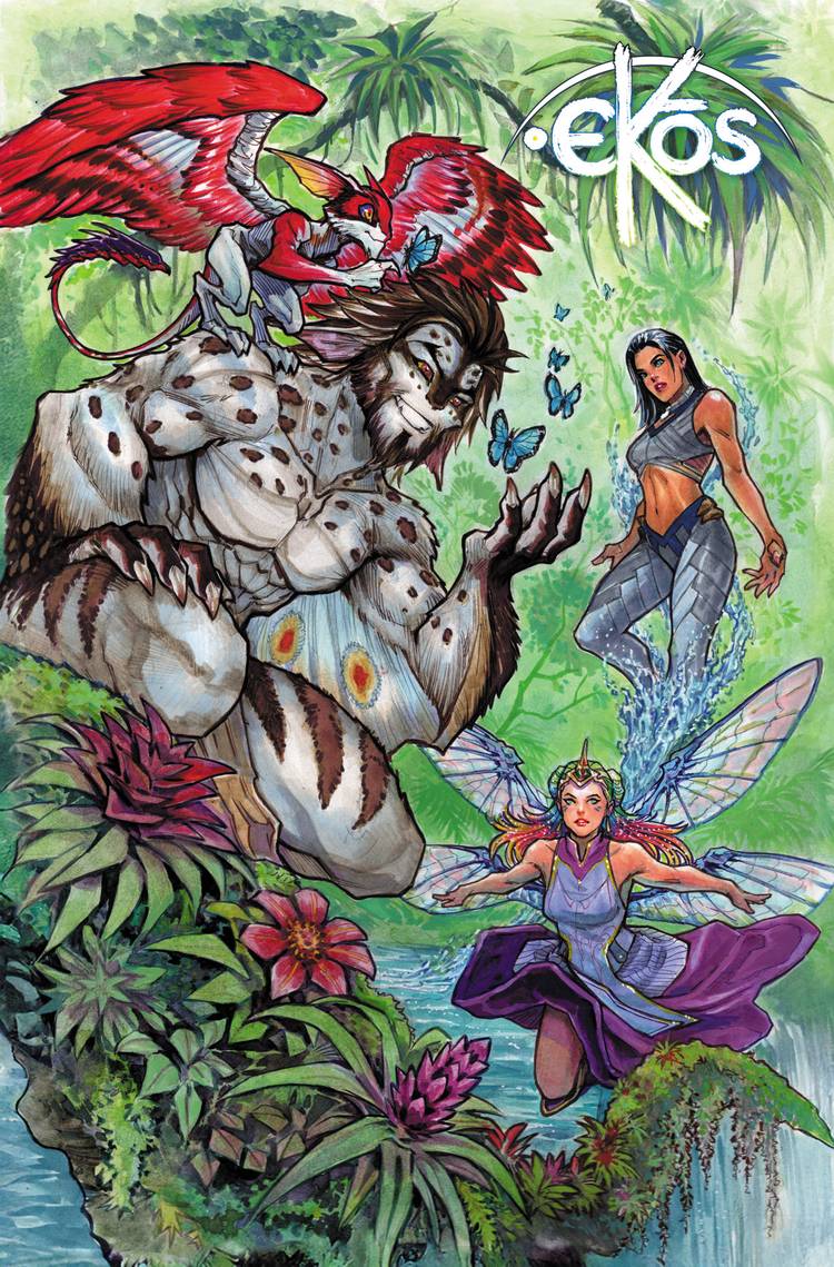 Grell, Aspen e Grace distribuem em uma floresta um disfarce para Ekos