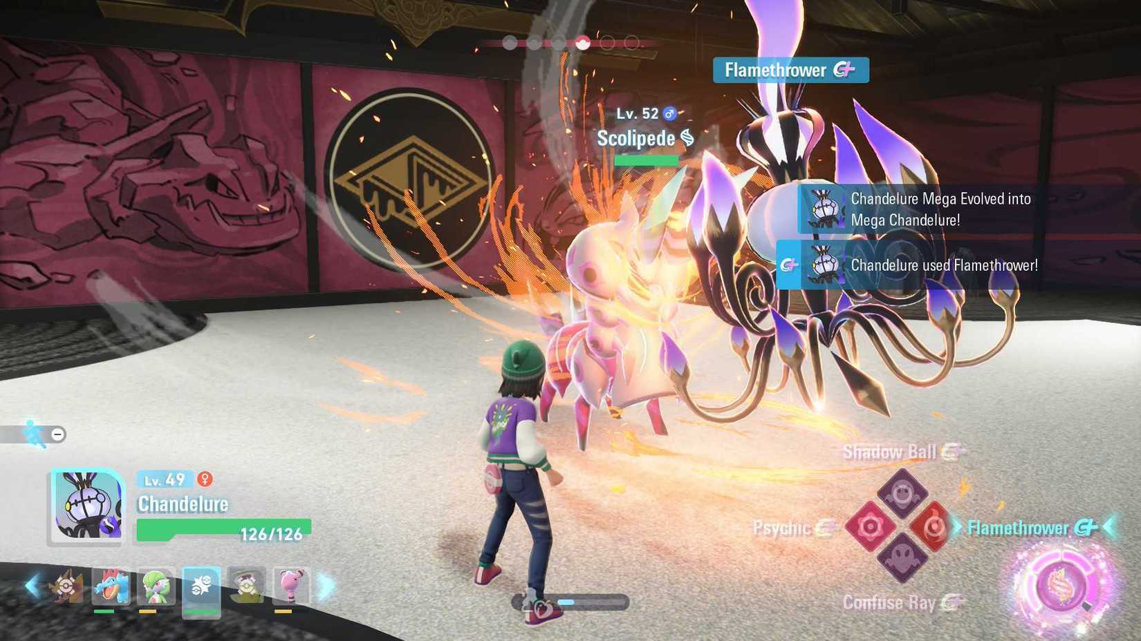 Batalha caótica em Pokémon Legends ZA.