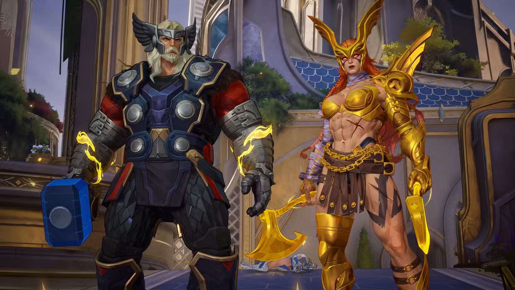Thor e Angela em Marvel Rivals