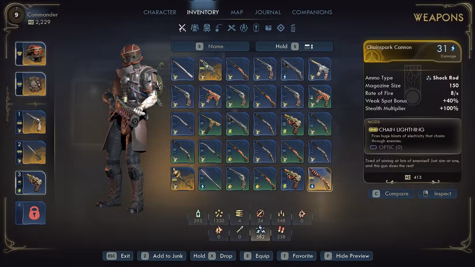 A metralhadora elétrica de Montelli em Outer Worlds 2