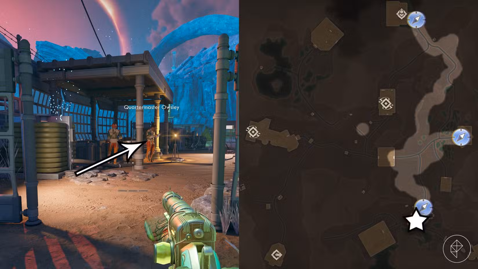 Um vendedor de animais de estimação em The Outer Worlds 2.