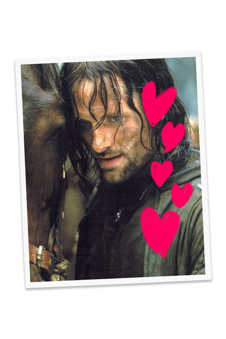 Foto de Viggo Mortensen como Aragorn na trilogia de filmes O Senhor dos Anéis