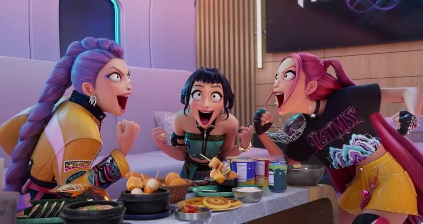 Os caçadores de demônios do KPOP gritam sobre comer ramen