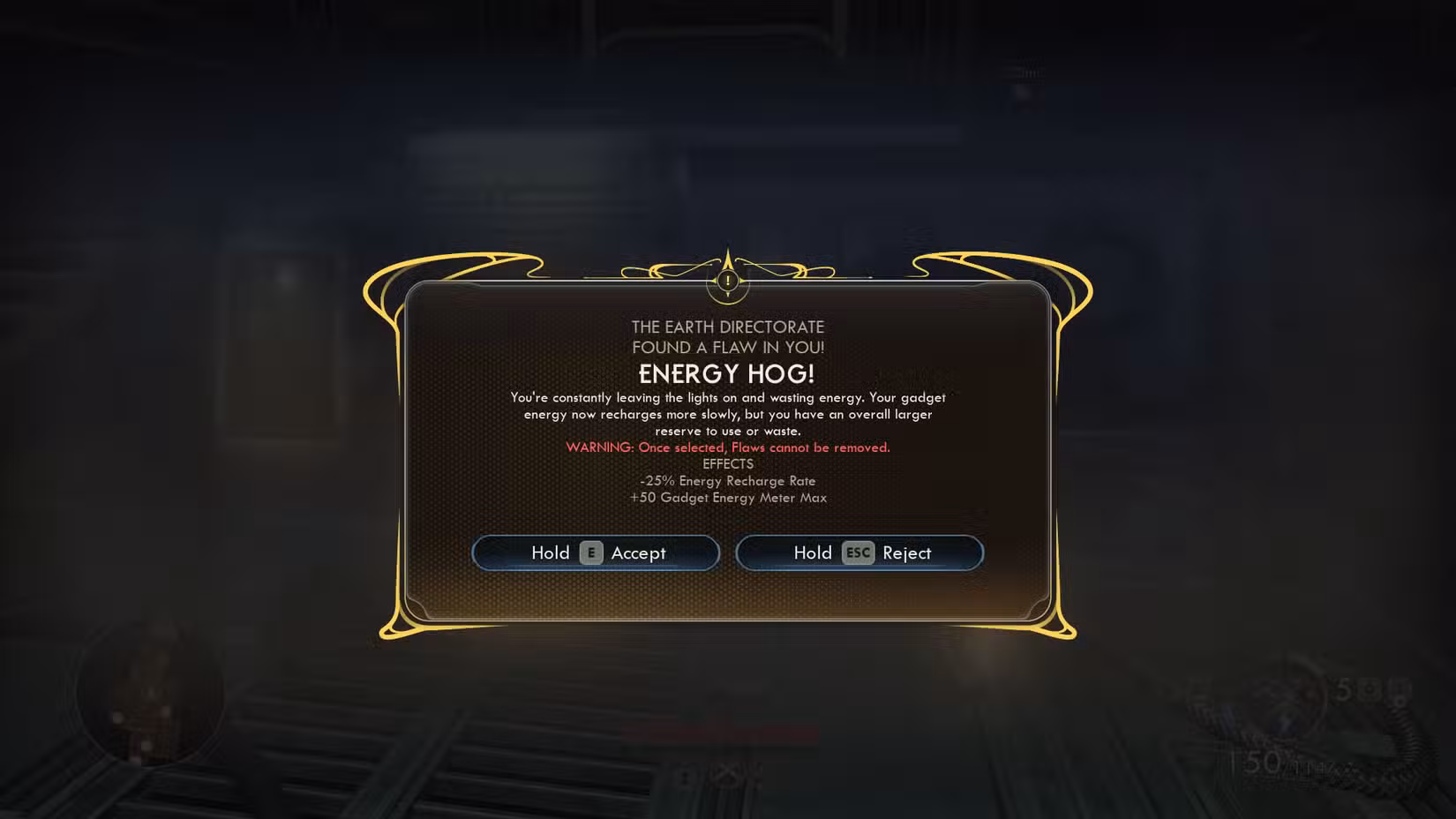 Uma captura de tela de The Outer Worlds 2 mostrando a tela quando uma falha é desbloqueada