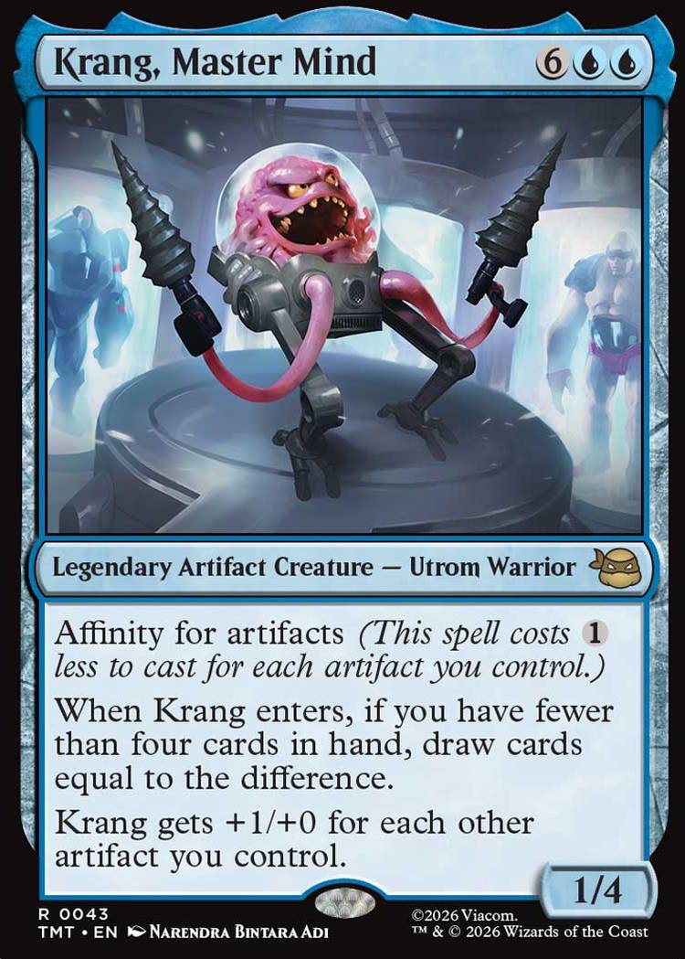 Krang, cartão Master Mind do conjunto MAgic The Gathering Teenage Mutant Ninja Turtles