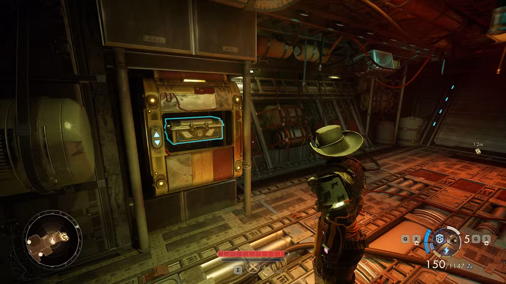 Uma captura de tela de The Outer Worlds 2 mostrando onde os jogadores encontram seus cofres dentro de sua nave