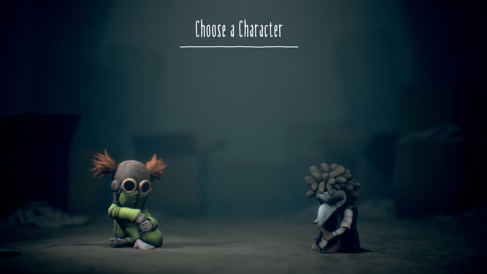 O menu de seleção de personagens com Low e Alone em Little Nightmares 3.
