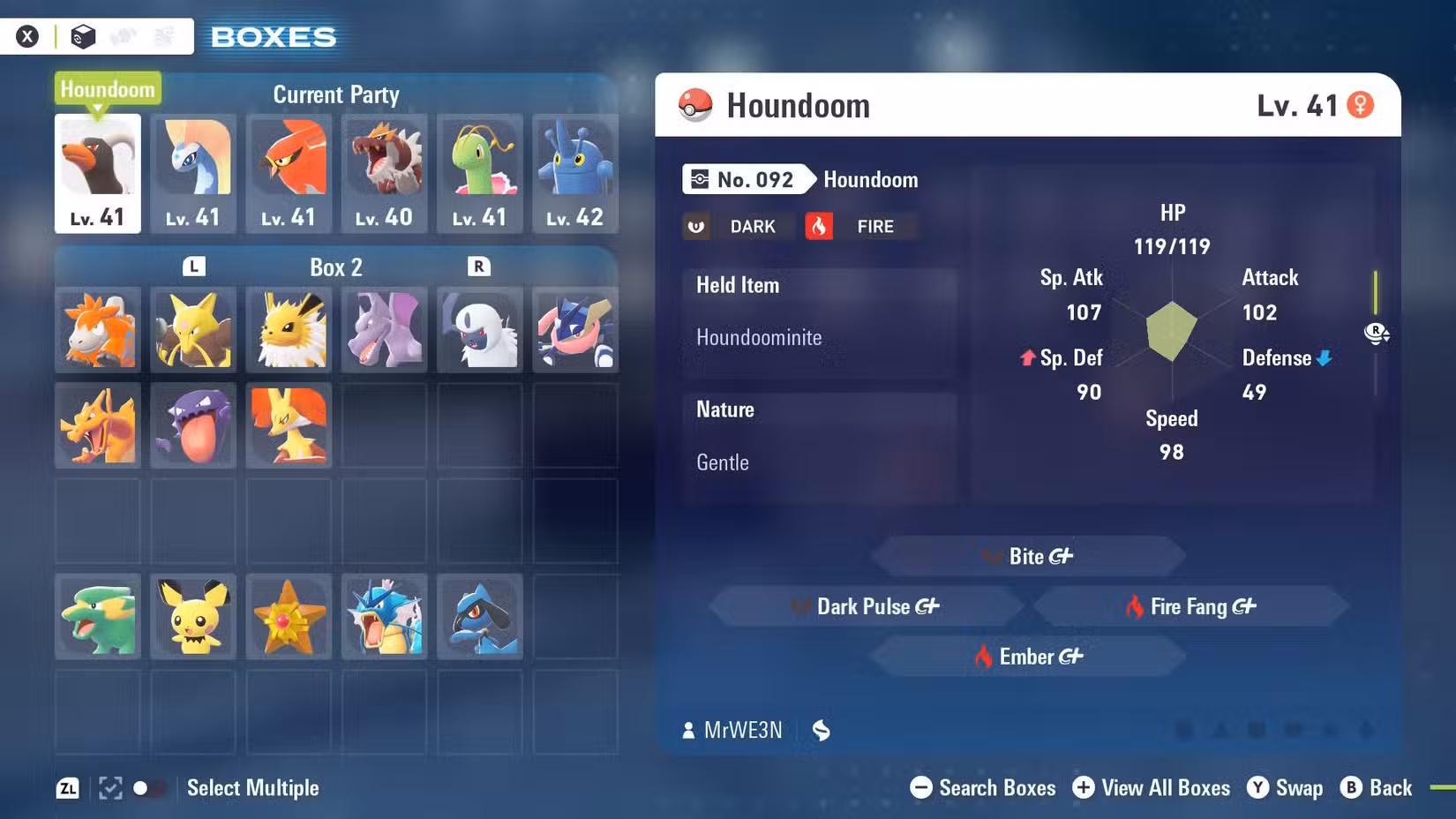 Pokémon descansa em uma caixa em Pokémon Legends ZA