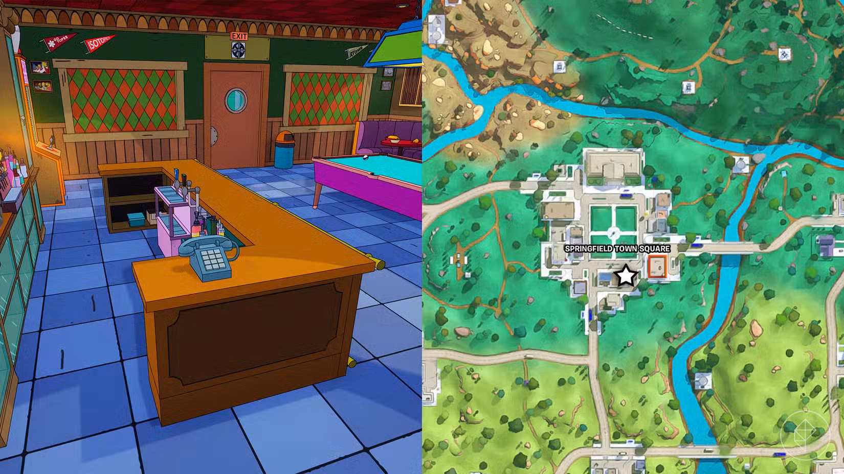 O telefone encontrado dentro do bar do Moe em Fortnite.