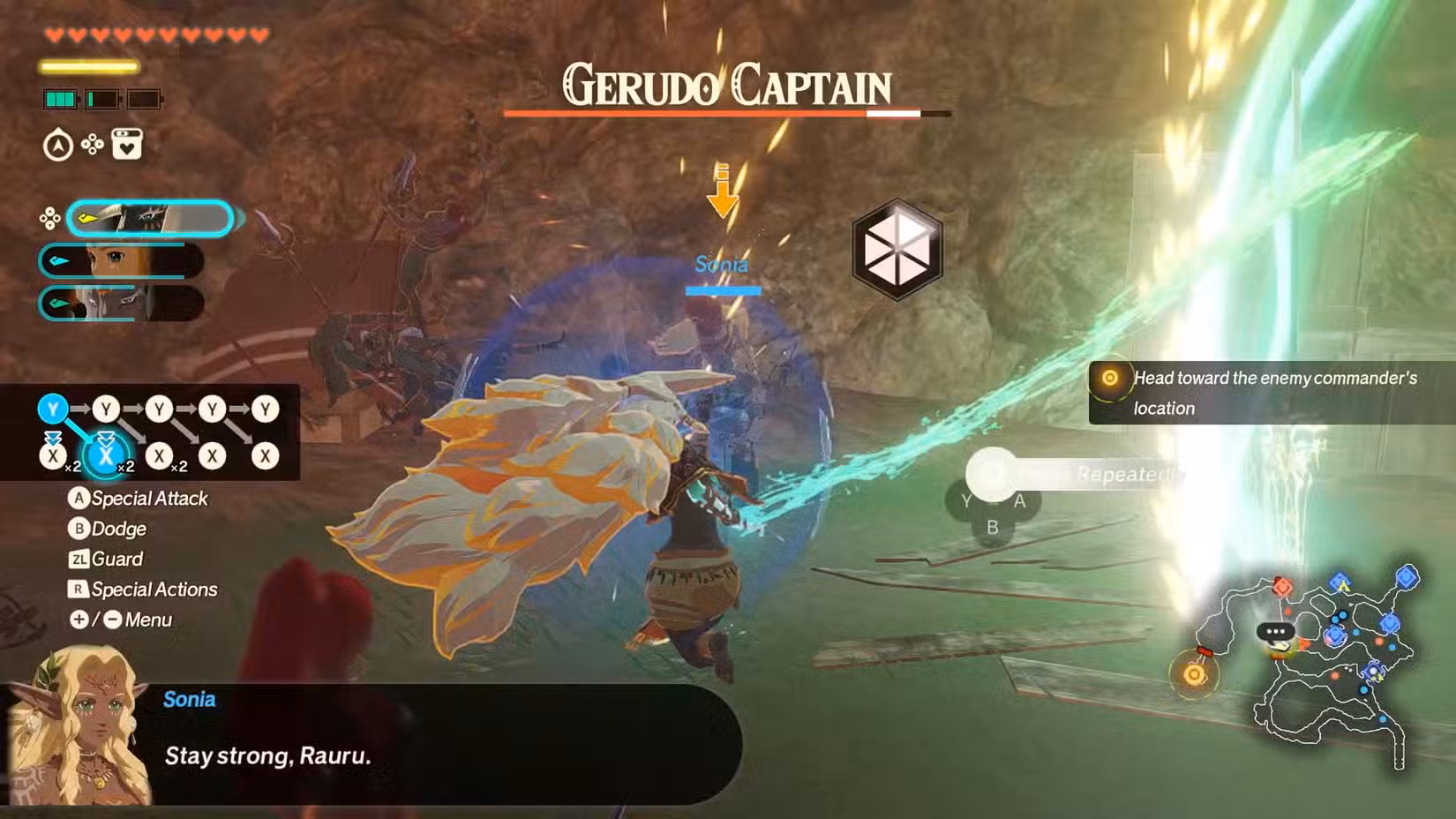 Rauru usando um combo em Age of Imprisonment