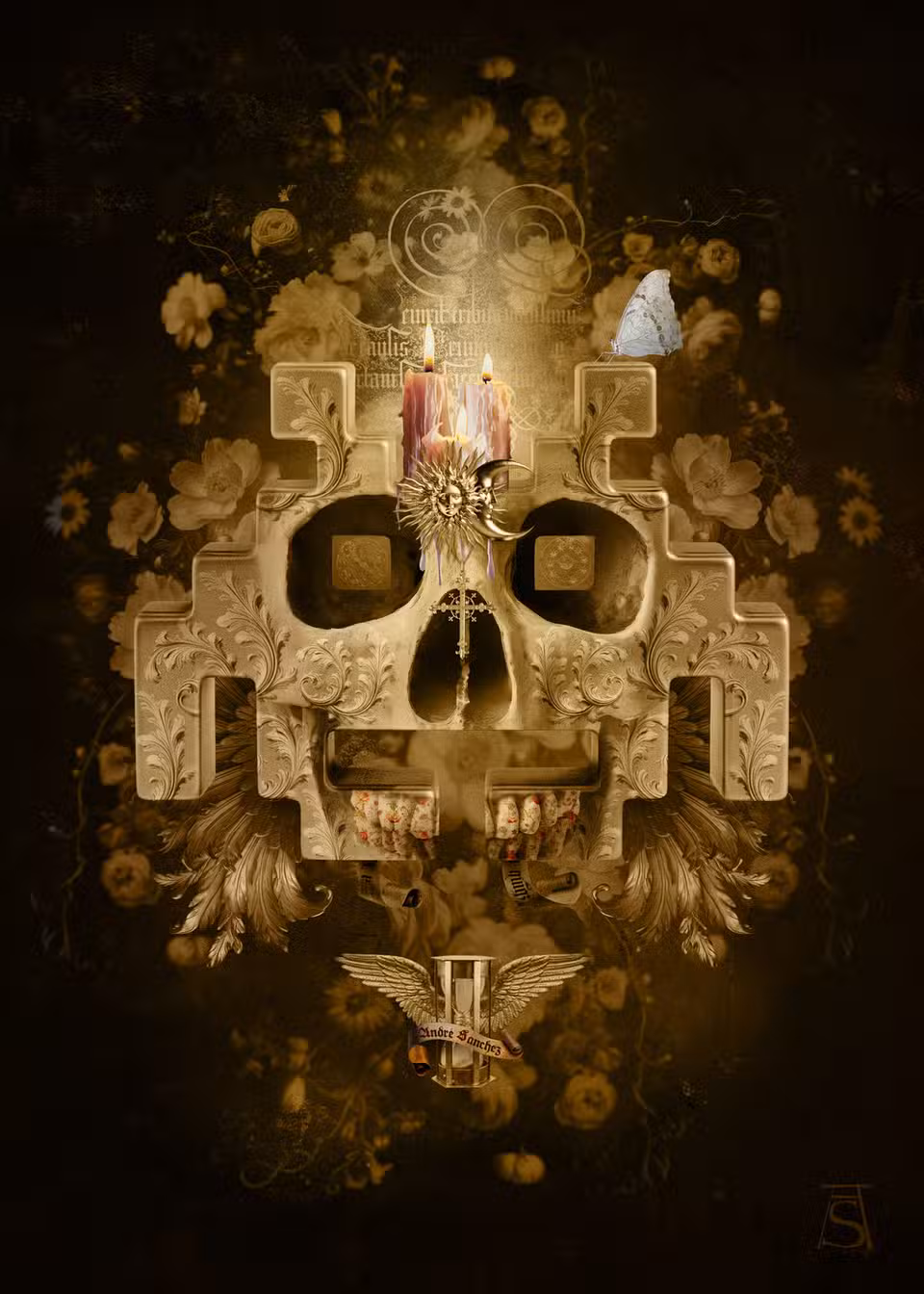 Uma obra de arte mostra uma visão sombria de Space Invaders.