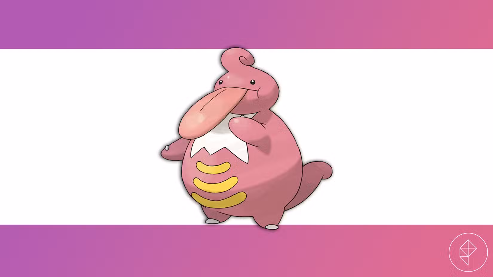 Lickylicky contra um fundo rosa e branco