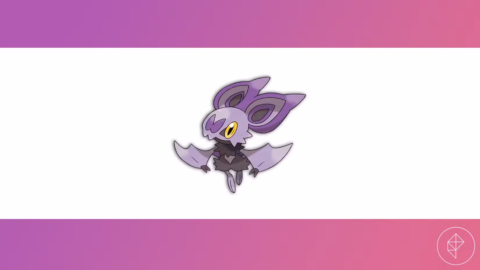 Noibat contra um fundo rosa e branco