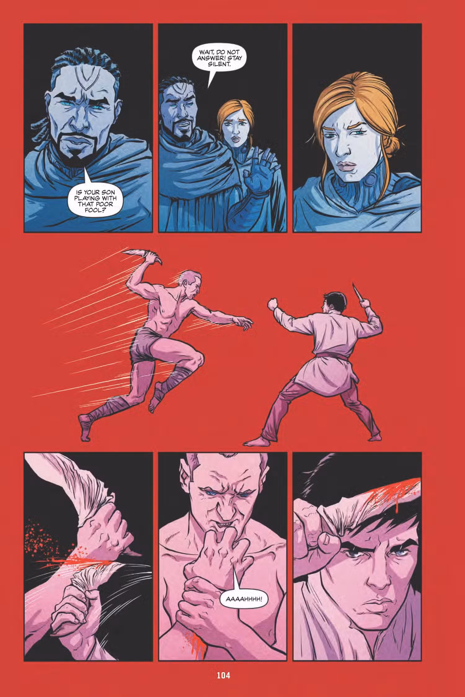 Lady Jessice e Stilgar assistem ao duelo entre Paul e Jamis