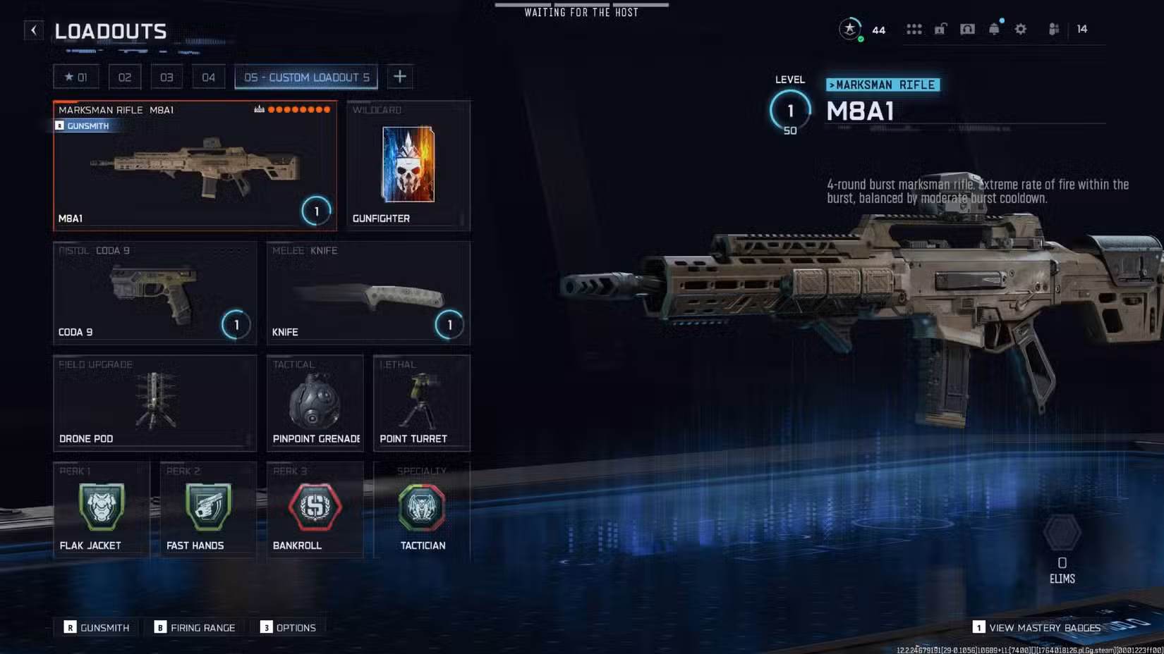 O M8A1 em Black Ops 7 equipado com a classe listada neste guia.