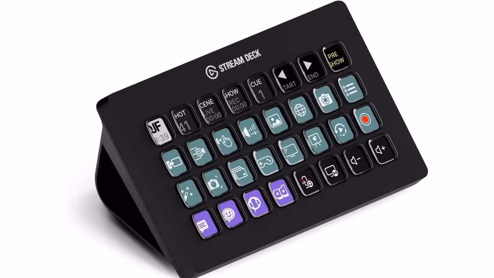 Stream Deck de Elagto contra um fundo branco