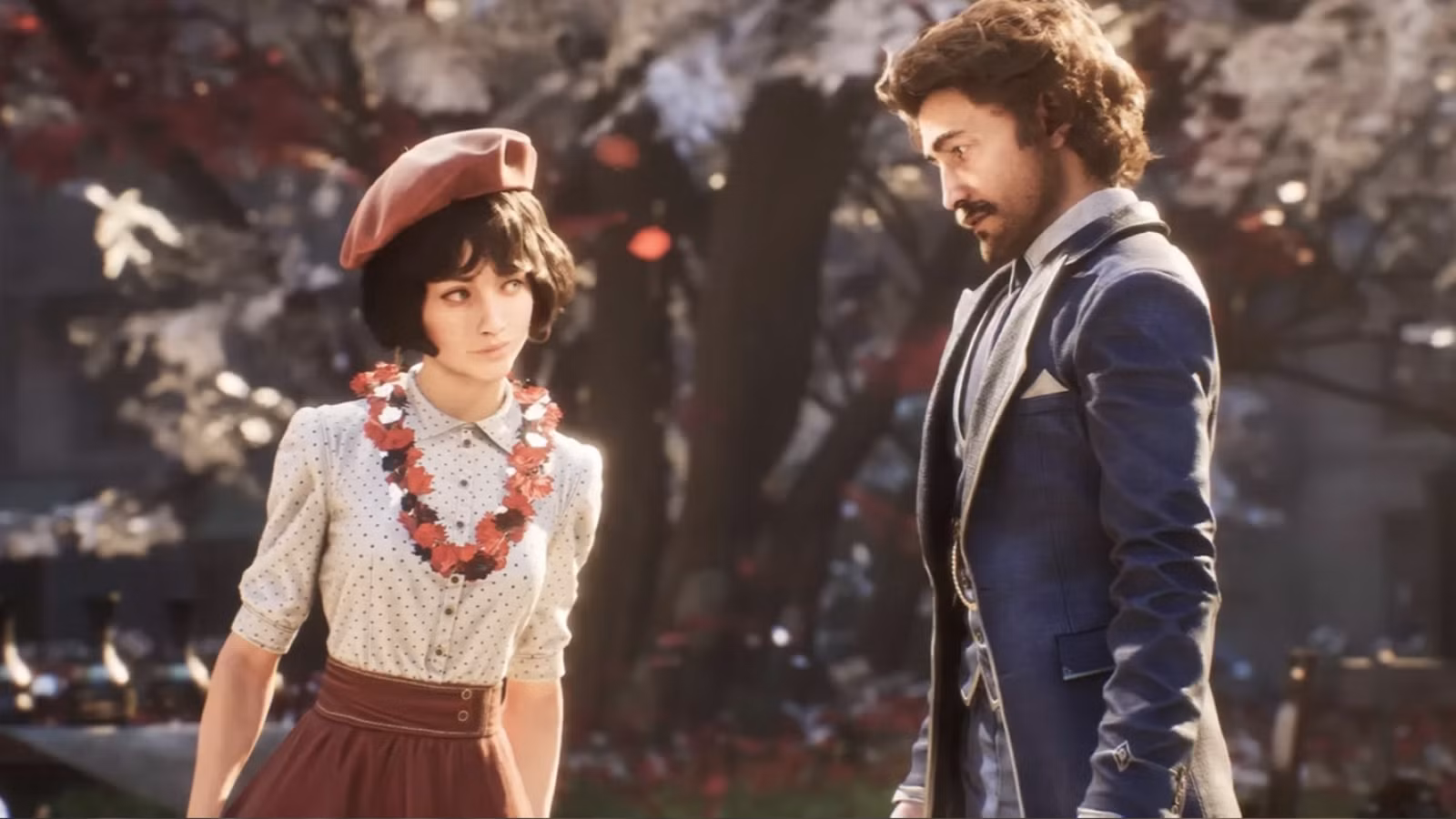 Gustave e Sophie se entreolhando em Clair Obscur: Expedition 33.