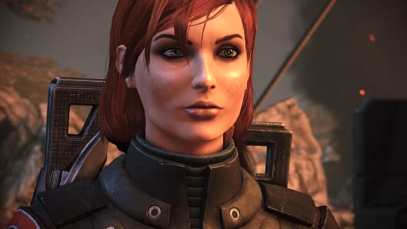 Mass Effect - Comandante Shepard, uma jovem ruiva e sardas, está no Eden Prime.