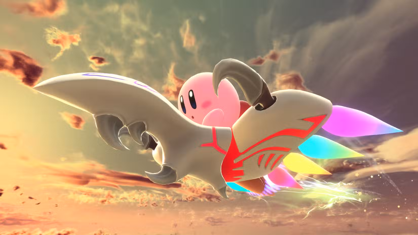 Kirby monta um dragão em Kirby Air Riders.