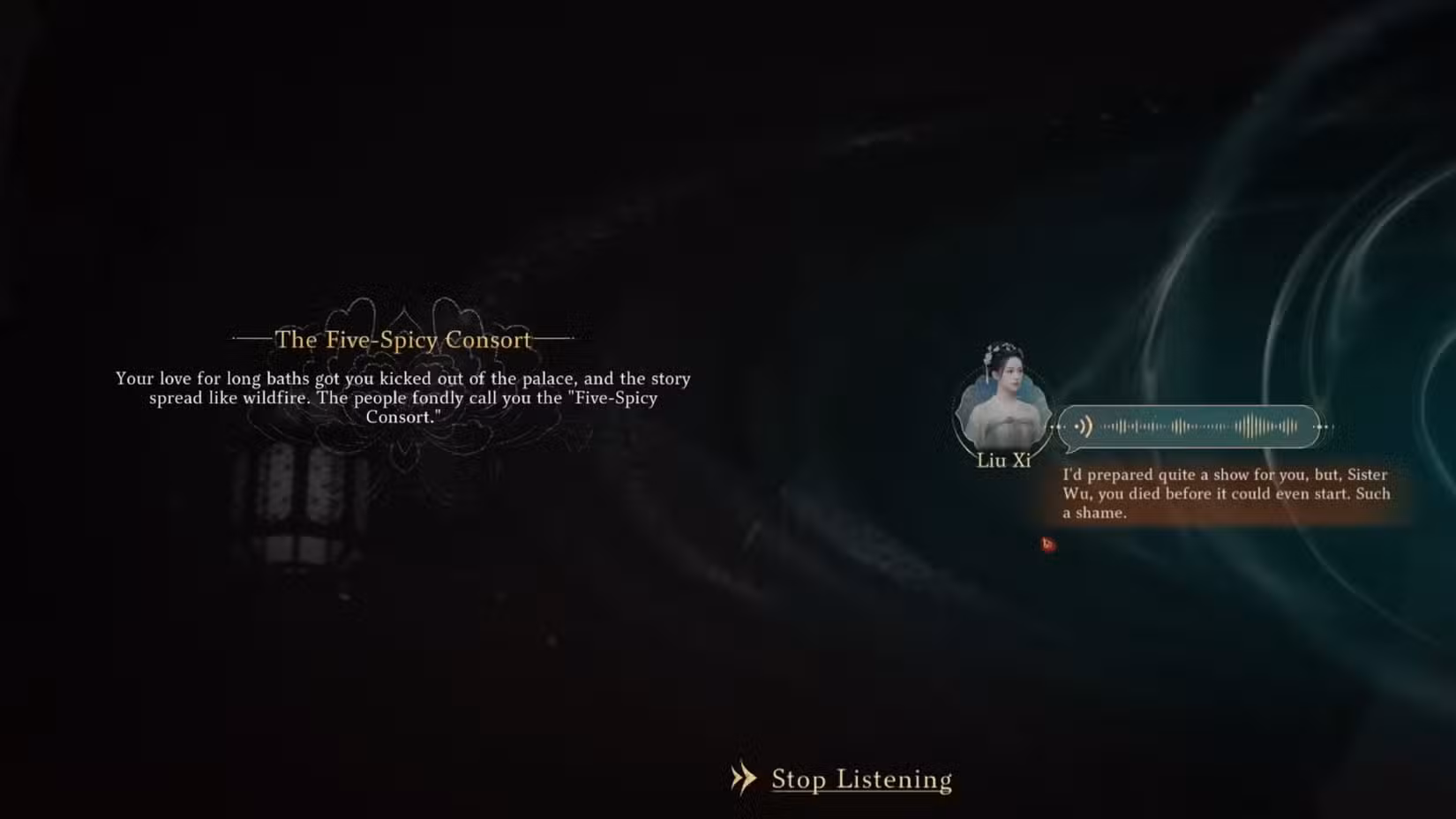 O jogador descobre que foi expulso do palácio por... 