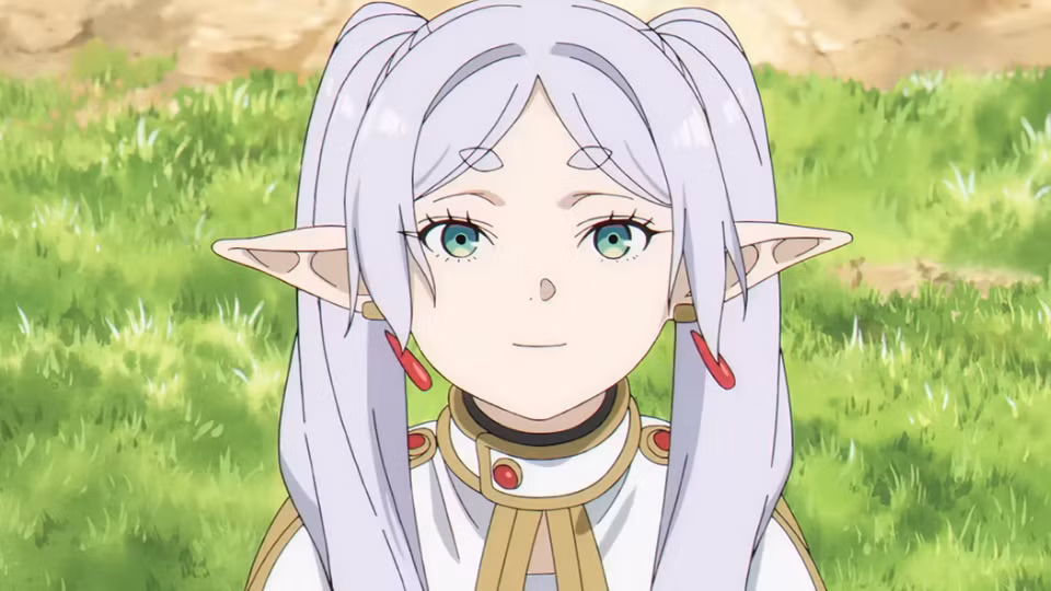 frieren olhando para o trailer da 2ª temporada