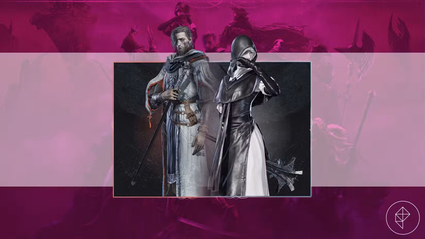 Uma montagem mostrando os personagens Undertaker e Scholar do DLC Elden Ring Nightreign The Forsaken Hollow