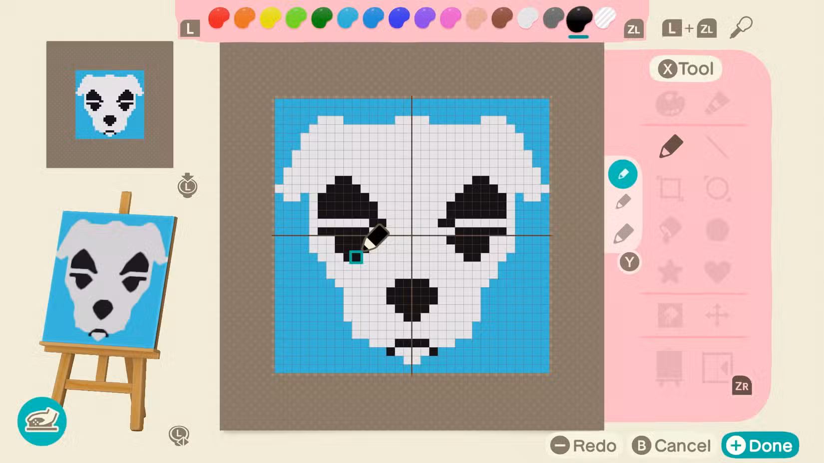 Um padrão ACNH feito com controles do mouse