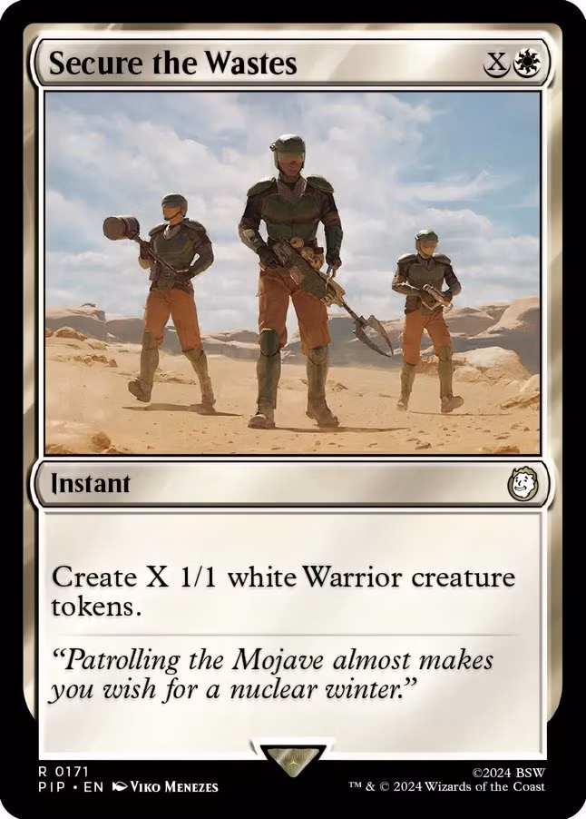 Carta de Magic: The Gathering chamada Secure the Wastes