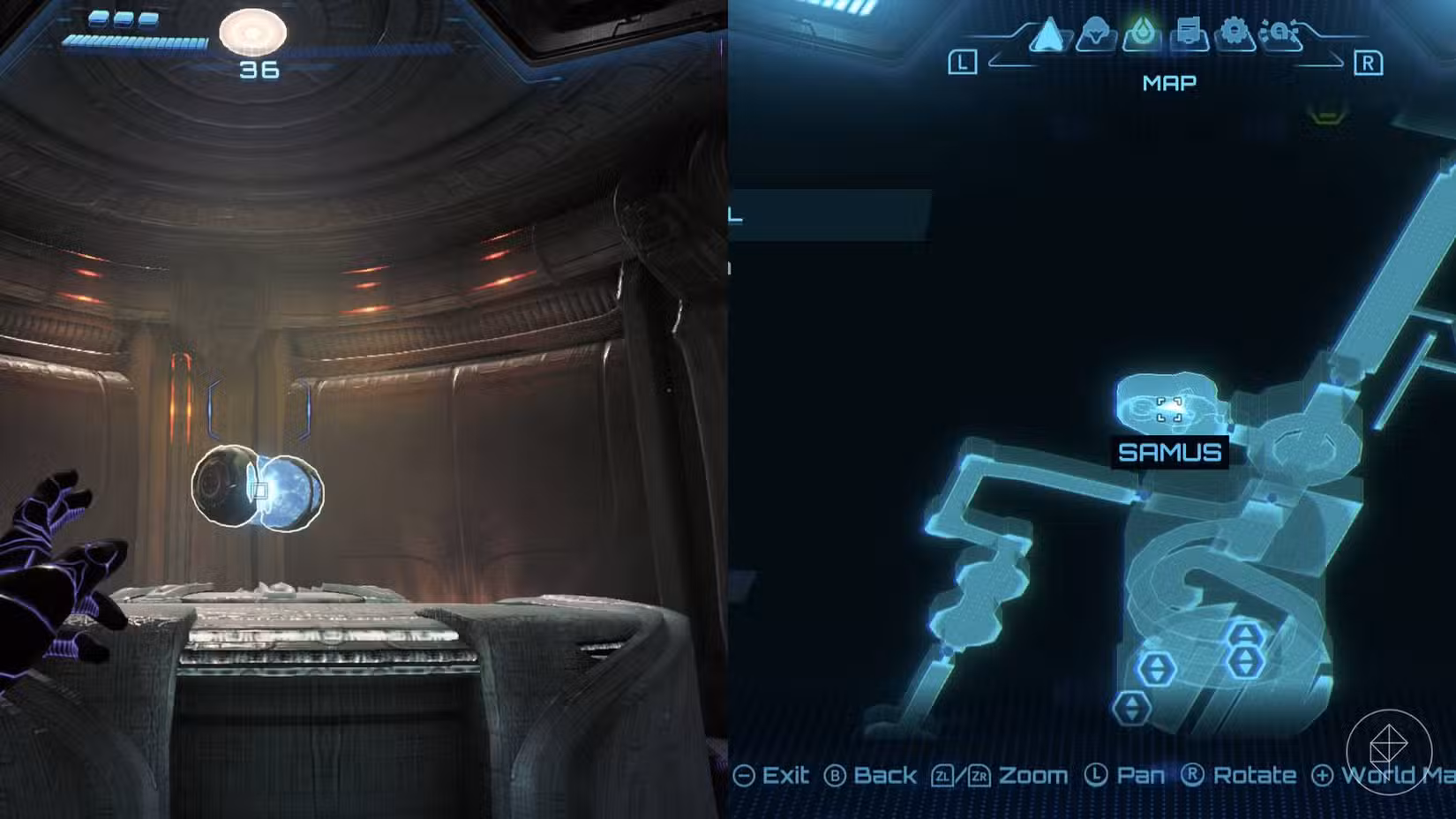 O tanque de energia da sala de armazenamento em Metroid Prime 4