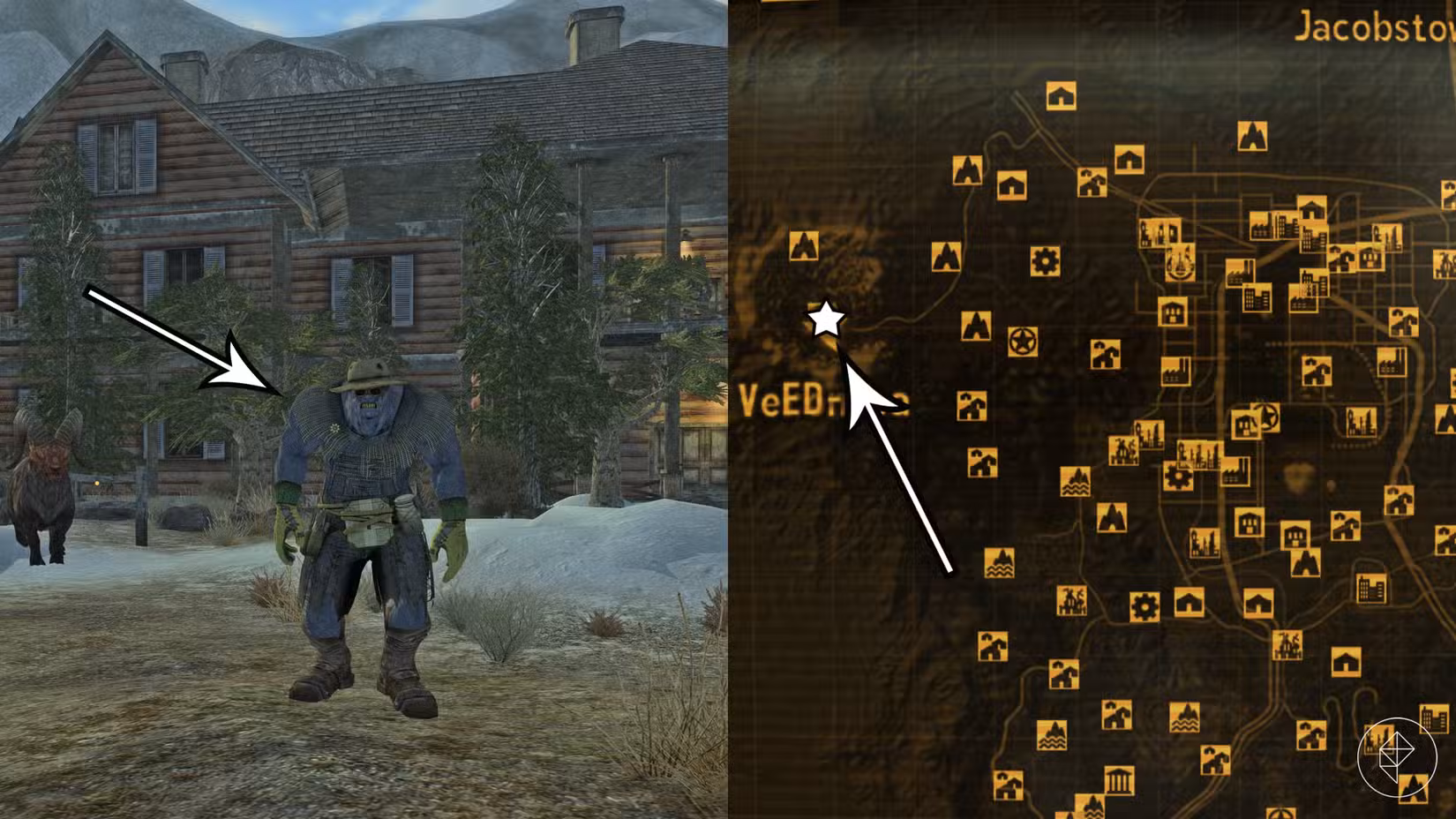 Localização de Lily em Fallout: New Vegas.