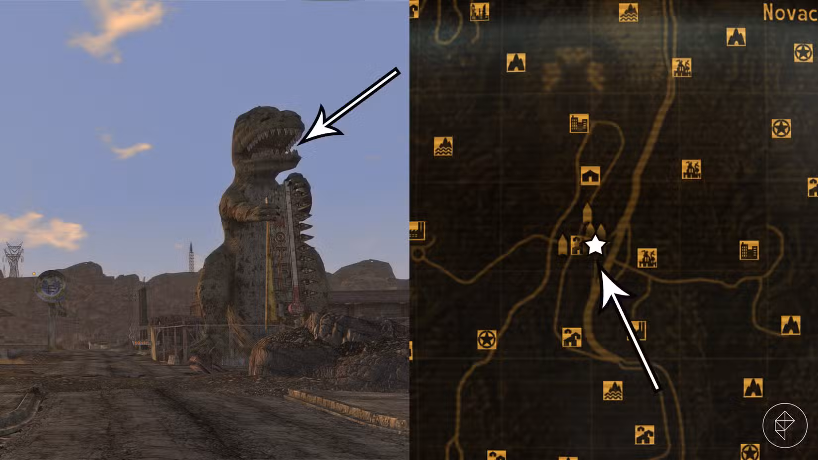 Localização de Boone em Fallout: New Vegas.