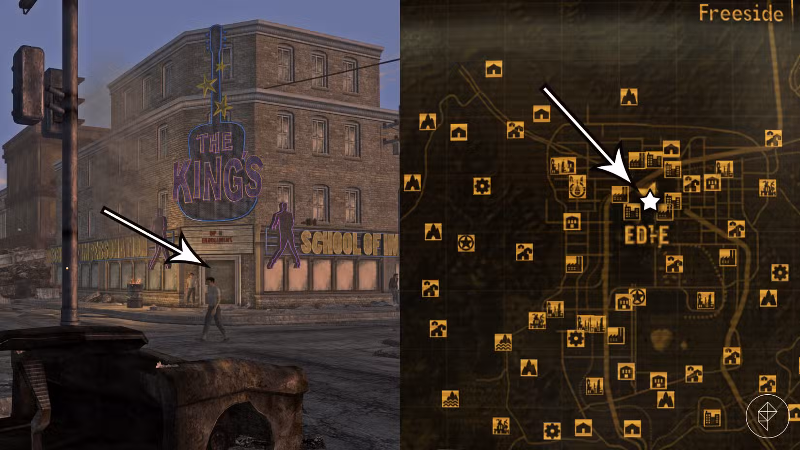 Localização de Rex em Fallout: New Vegas.