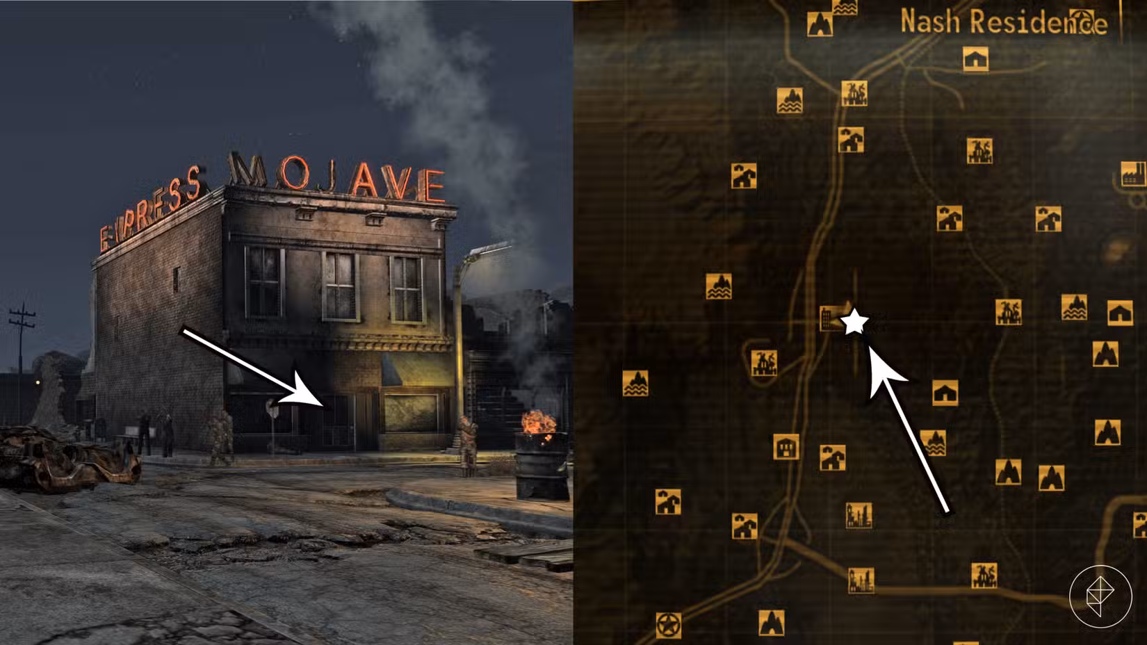 Localização de ED-E em Fallout: New Vegas.