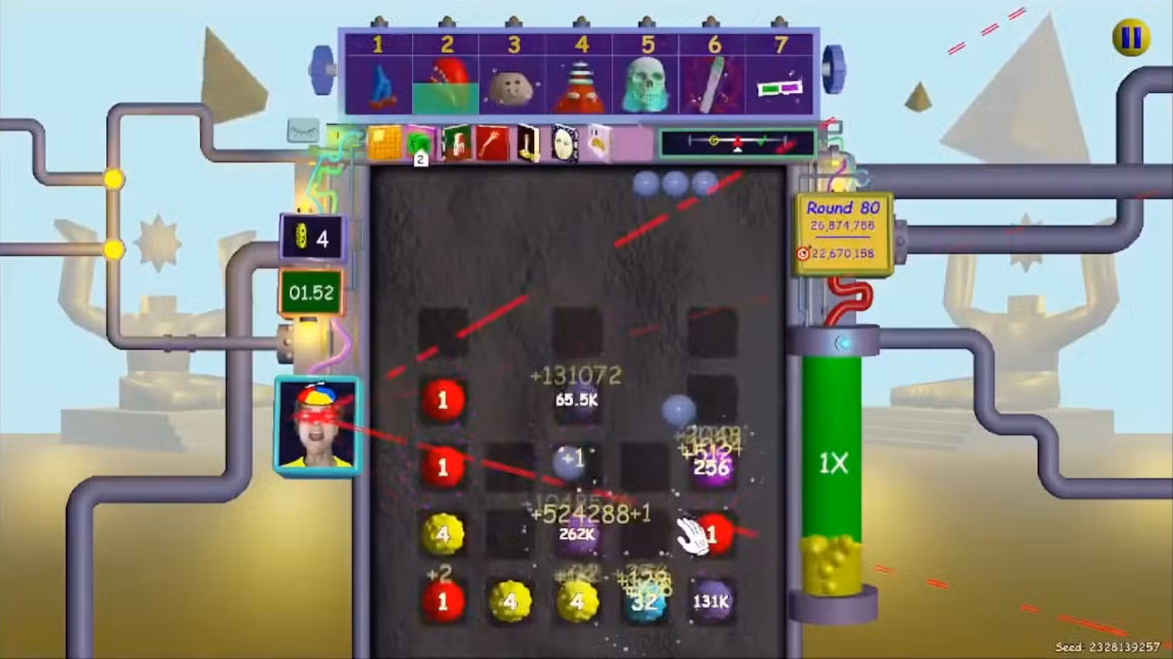 A luta contra o chefe Tony, com Tony atirando lasers com seus olhos para destruir a palavra dura do jogador.