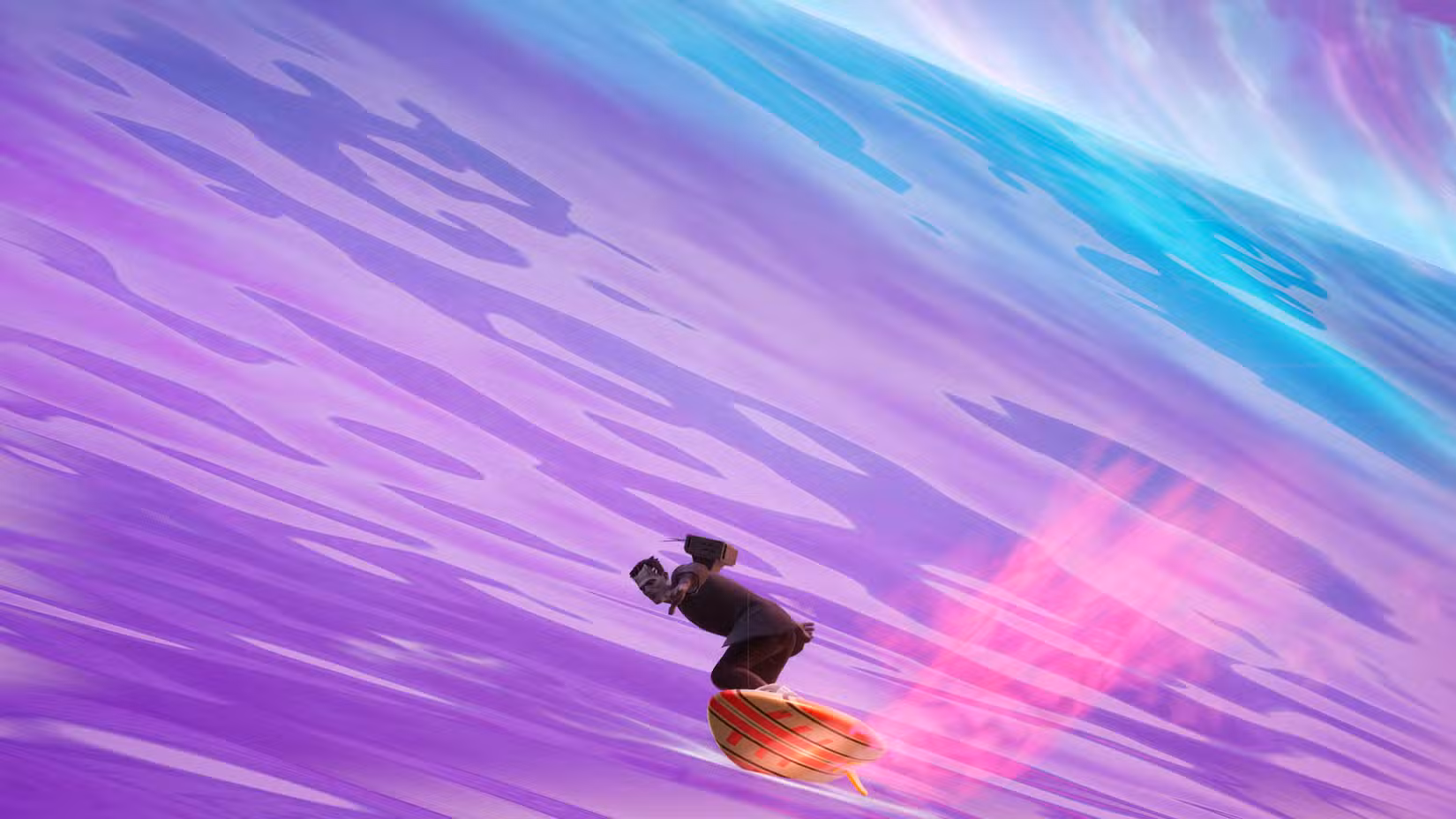 O monstro de Frankenstein surfando em Fortnite