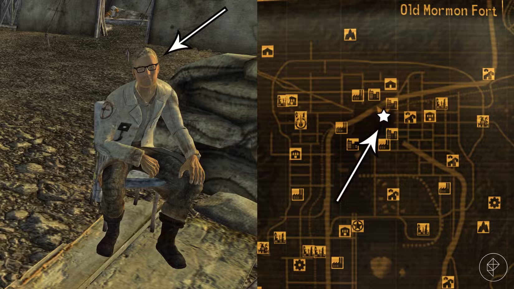 Localização do Arcade em Fallout: New Vegas.