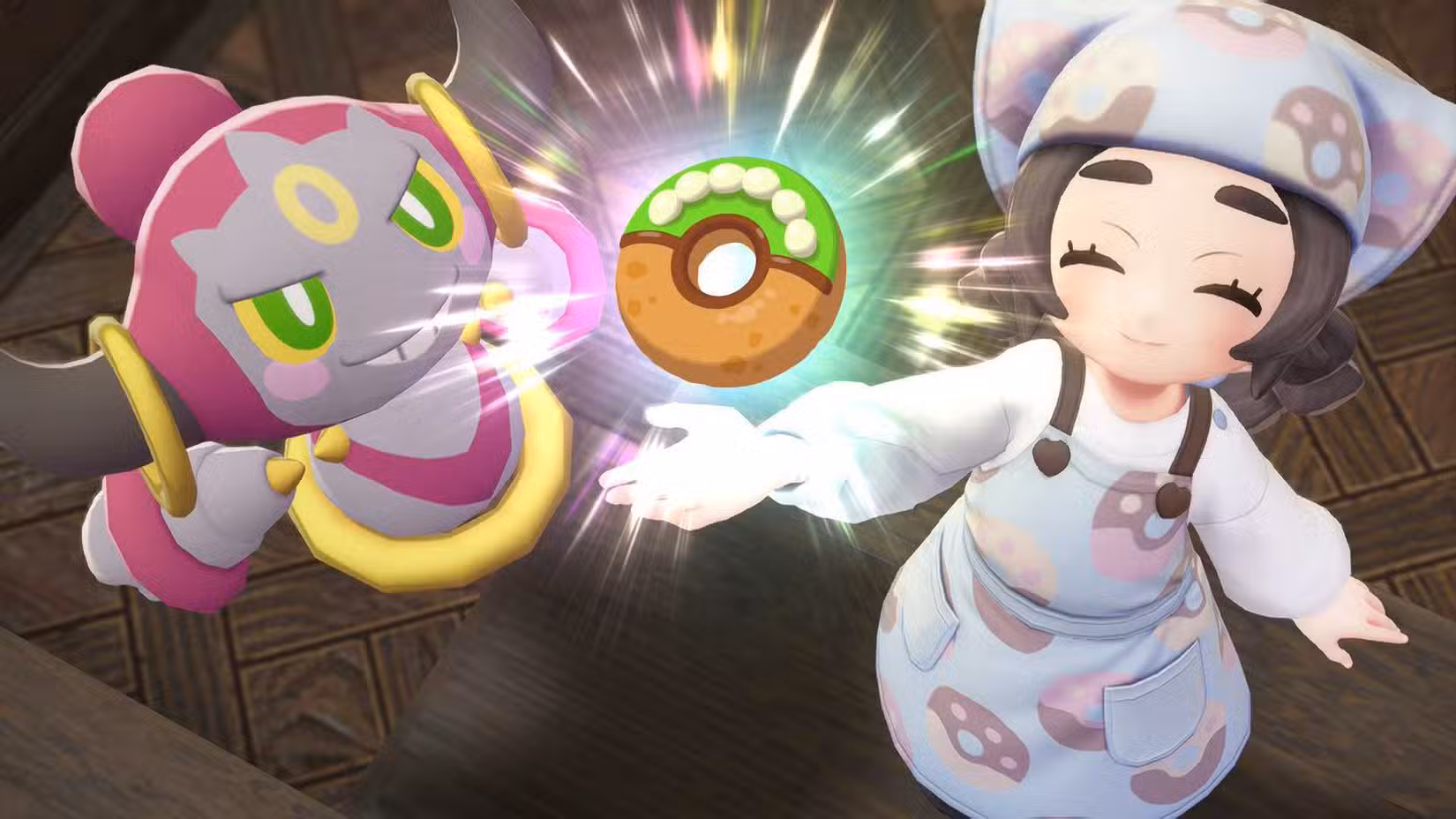 Ansha segurando um donut em Pokémon Legends: ZA Mega Dimension DLC.